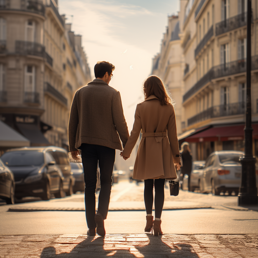 Couple se tenant la main